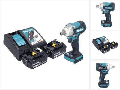 Makita DTW 301 RG accu slagmoersleutel 18 V 330 Nm 1/2" borstelloos + 2x oplaadbare accu 6.0 Ah + lader