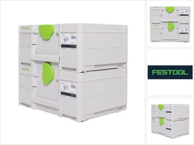 Festool Systainer-set 2x SYS3 M 187 ( 2x 204842 ) 15,9 liter 396x296x187mm Gereedschapskoffer koppelbaar