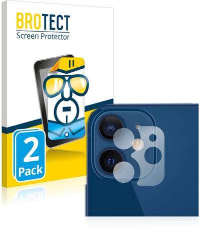 BROTECT - Screenprotector voor Apple iPhone 12 (ALLEEN Camera Lens) - Folie Beschermfolie transparant 2 Stuks