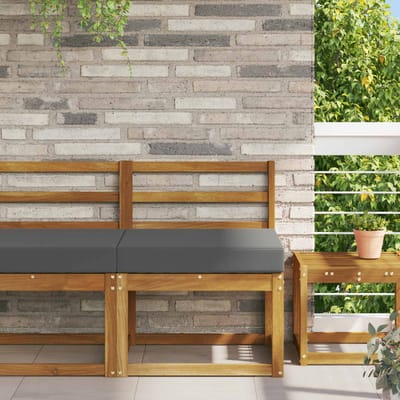 vidaXL - Buitenbankkussen - Polyester - Antraciet - 60 - x - 60 - cm