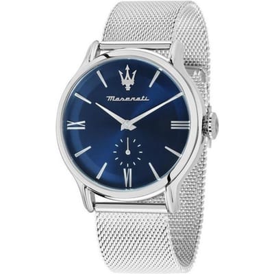 Montre Homme Maserati Epoca Acier Inoxydable Maille Cadran Bleu Quartz R8853118017 100M bleu