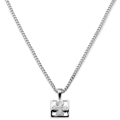 Clover | Zilverkleurige roestvrijstalen ketting met kleine klaverhanger