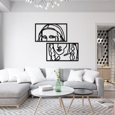 Metalen Wanddecoratie Mona Lisa – 3D Wandkunst – 70 x 40 cm