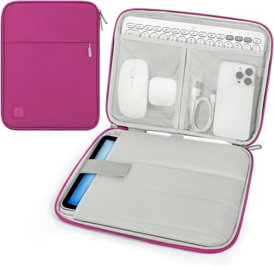 Tablet tas voor 9-11 inch apparaten, geschikt voor iPad Air/Pro 11", Galaxy Tab A9+ en meer, fuchsia kleur