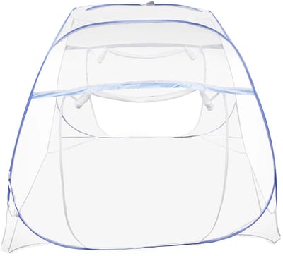 Geargalaxy Bedklamboe - Pop-up Klamboe - Muggennet - Slaaptent - Bedtent - Klamboetent - Dubbele Deur - 200x180x145cm - Blauw