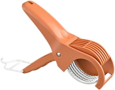 Handmatige snijmachine - Fruit snijder - Gelijkmatig snijden - Roestvrijstalen messen - 17.5 cm - Oranje
