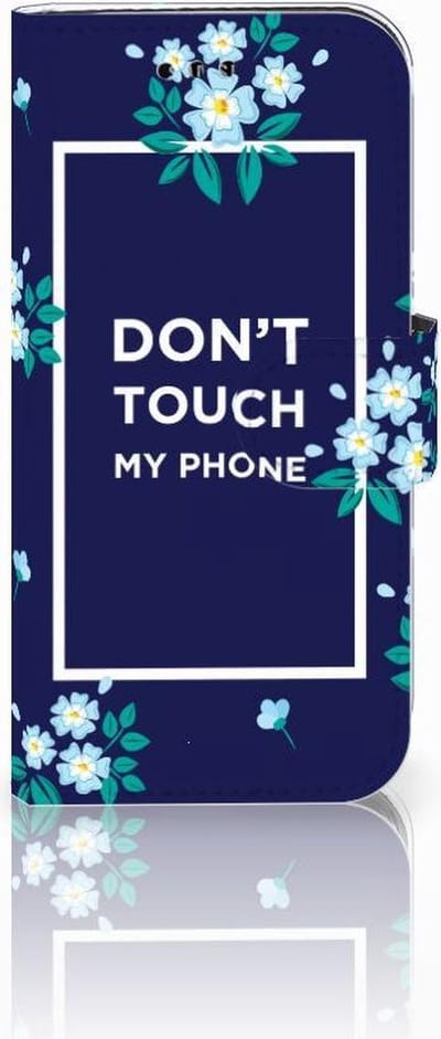Samsung Galaxy A3 2017 Portemonnee Hoesje Flowers Blue DTMP