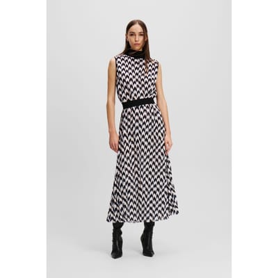 Karl Lagerfeld Chevron Pleated Dress Black/white/pink Chevron Taglia: 38 | Maxi abiti Outlet | Donna | Nero