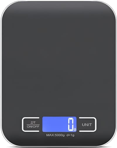 DnA® Weegschaal Keuken - Weegschaal - Precisie Weegschaal - Zwart - 21cm x 17cm x 4cm