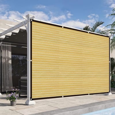 Famanu – Schaduwnet met ogen, 5 x 5 m, 90% UV-bescherming, ideaal voor tuin, terras en balkon
