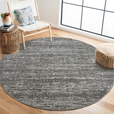 Relax Oslo - Laagpolig Effen Vloerkleed - Rond - Modern Tapijt - Grijs- 150 CM Ø