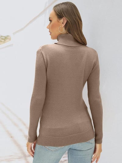 Dames Coltrui met Kabelpatroon en Lange Mouwen - Casual Grof Gebreide Top