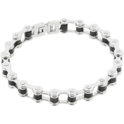 Behave – Heren Armband – Zilverkleur Zwart – RVS – Biker Stijl – Nikkelvrij