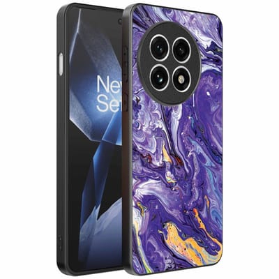 Geschikt voor OnePlus 13R Telefoonhoesje met Paars Goud Marmer Opdruk - TPU Backcover Case Purple Gold Marble Design - Paars Goud - Smartphonica geschikt voor OnePlus 13R