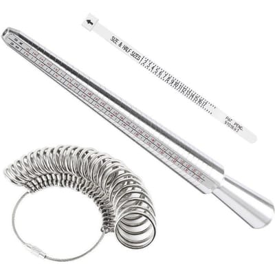 Aluminium Ring Sizer Doorn Metalen Ring Sizer Finger Sizing Stick Doorn Tool met Ring Sizer Set 1 white