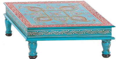Salim-Accenttafel - Mangohout - Turquoise