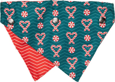 Fuzzyard Honden Bandana En Strik I Heart Candy Canes - Hondenkleding - M/L
