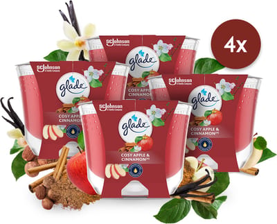 Glade Lang Brandende Kaars Cozy Apple & Cinnamon 100% Raapzaadwax