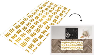 Keukenloper - Loper keuken - Quotes - Kerstman - Goud - Ho ho ho - Spreuken - 120x50 cm - Keukenloper vinyl
