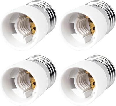 E27 naar E14 Adapter Set, 4 Stuks, Geschikt voor LED Lampen, Warmtebestendig en Modern Ontwerp, Ideaal voor Binnengebruik