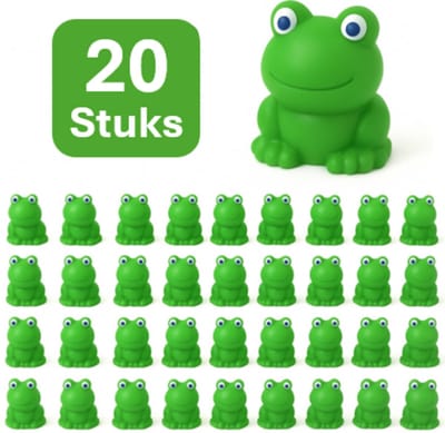 Pradeo - Miniatuur Kikkertjes - 20 Stuks - Mini - Beeldjes - Hars - Groen - Kikkertjes - Kikkers - Social Media / Instagram / TikTok Trend - Decoratie - Landschap - DIY
