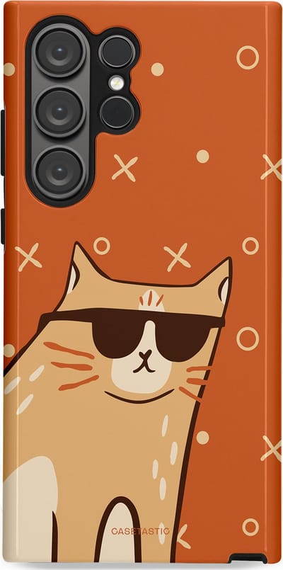 Casetastic Hoesje Geschikt voor Samsung S23 Ultra - Stijlvolle Beschermende Duo-layer Case - CoolCat