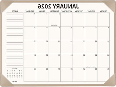 Bureaukalender met Onderlegger - Agenda Bureaublad - Thuis Kantoor - 18 Maanden Planning - 55 x 43 cm - Abrikoos