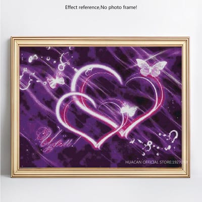 Diamant broderie plein affichage strass image amour pleine peinture de diamant rond 20X30CM
