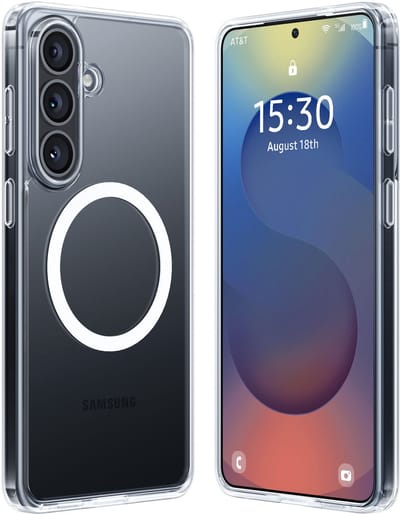 TORRAS Guardian Magnetic Hoesje Geschikt voor Samsung Galaxy S26 - Compatibel met MagSafe / Qi2 - Matte Beschermhoes - Back Cover met Magneet Transparant