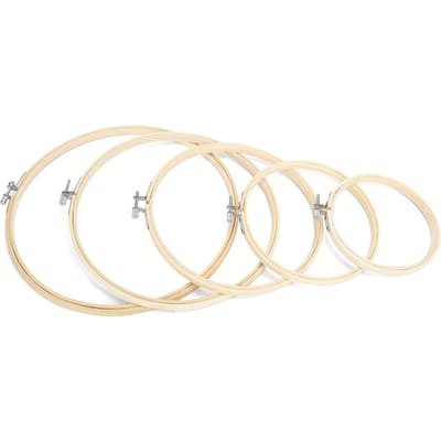 5 Pièces Cercles à Broder Ronds Cadre Point de Croix Anneau Boucle Bambou Outils de Couture à la Main