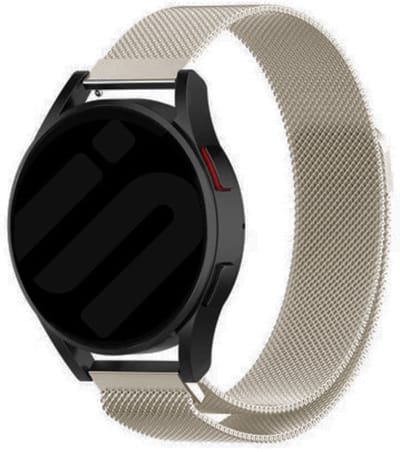 Strap-it Milanees bandje / Milanese band geschikt voor Samsung Galaxy Watch 7 (40 & 44mm) / Watch 6 40mm & 44mm / Watch 6 Classic / Galaxy Watch 5 40 & 44mm / Watch 5 Pro / Galaxy Watch 4 (Classic) / Watch FE - sterrenlicht/starlight