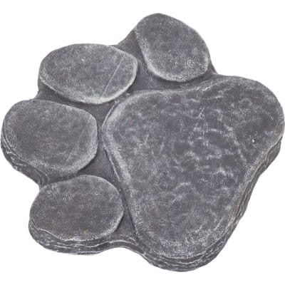 Hondenpootafdruk Gedenksteen DIY Belettering Hond Grafmarkering Huisdier Monument voor Buiten Gazon Patio Type 1 gray