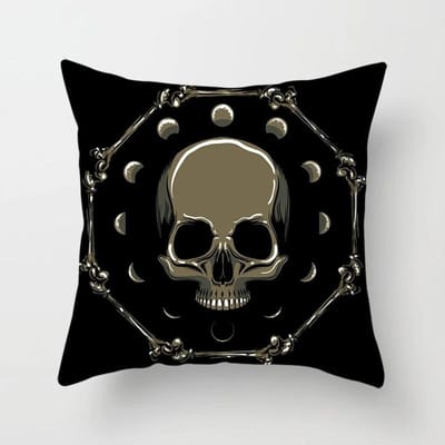 Housse de coussin de canapé de salon de voiture Housse de coussin de décoration intérieure de luxe Housse de coussin Crâne d'horreur 50x50cm