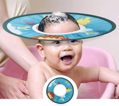 Veilige Zwemcap voor Baby's en Kinderen - Bescherming tegen Water in Ogen en Oren, Ideaal voor Douche en Bad, Geschikt voor Peuters en Kinderen (Blauw)