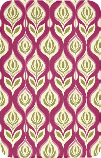 WC mat 50x80 cm - Antislip - Retro - Floraal - Paars - Toiletmat - Vloermat - Douchemat - Toilet tapijt - Toiletmatten