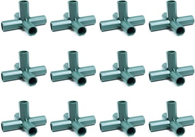 12 Stuks 5-Wegen PVC Koppelingen voor 16mm Buis voor Kas en Tuinconstructie