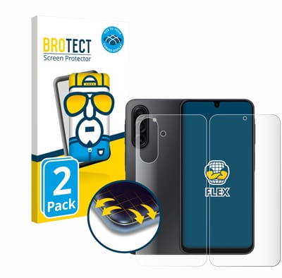 BROTECT - Screenprotector voor Samsung Galaxy A17 5G (Voor+Achter) - Folie Beschermfolie transparant volledig dekking - 2 Stuks