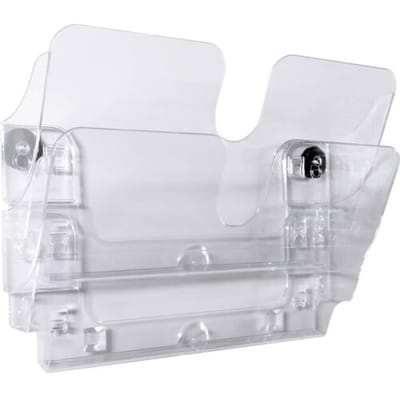 Durable Flexiplus 1709022400 Folderhouder (wandmodel) Doorzichtig DIN A4 liggend 1 stuk(s) Aantal vakken: 2 (b x h x d) 340 x 250 x 23 mm
