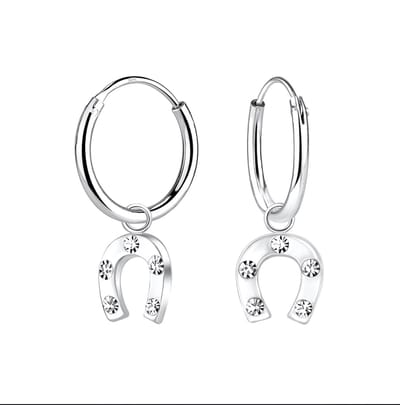 WeLoveSilver oorringen - zilver 925 met hoefijzerhanger - 21 mm