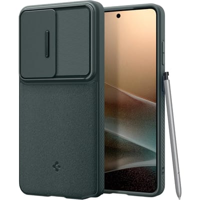 Spigen Optik Armor | Hoesje Geschikt voor Samsung Galaxy S26 Ultra | Back Cover met Camera Slider | Groen