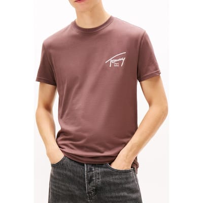 Tommy Hilfiger Regular Sign Backprint T-shirt Black Walnut Taglia: S | T-shirt stampate Outlet | Uomo | Nero