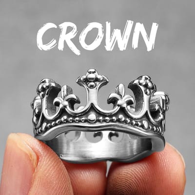 Esthetische Kroon Heren Ringen Roestvrij Staal Punk Rock Vintage Coole Spullen Mode Sieraden Accessoires Voor Vrouwen Cadeau 10 white