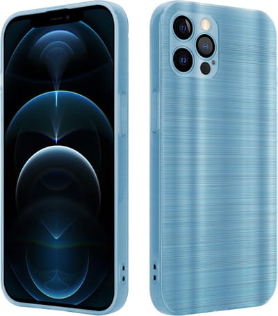 Cadorabo Hoesje geschikt voor Apple iPhone 12 PRO MAX in Brushed Turqoise - Beschermhoes Case Cover van flexibel TPU silicone in Brushed design