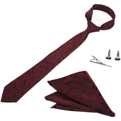 6 Stuks Heren Stropdassen Set Klassiek Veelzijdig Zakelijk Kleding Bruiloft Heren Stropdas Zakdoek Manchetknopen Stropdasclip Cadeaubox Set brown