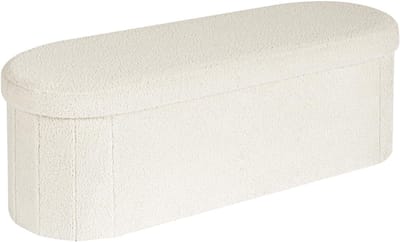 HEZIVO® Bank met Opslagruimte - Opbergbank - Zitbank met Opbergruimte - Voor Woonkamer en Hal - 110 x 38 x 38 cm - Wit