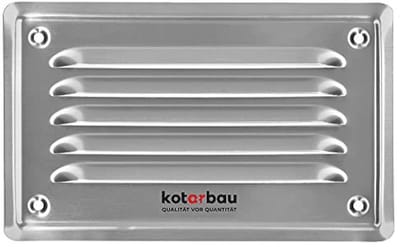 Ventilatierooster voor open haard, 165 x 100 mm, roestvrij staal met insectengaas