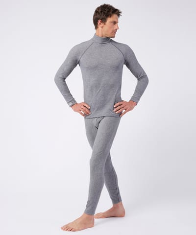 Damart - Heren-T-shirt met col comfort Thermolactyl 4 - Heren - Grijs - (86-93) S