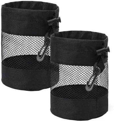 Cuhostki - Golftas Van Polyester - Zwart - Opbergtas Voor Golfballen - 2 Stuks