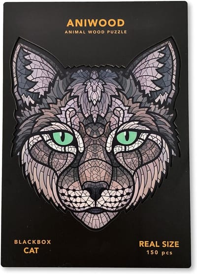 Houten Dierenpuzzel met Unieke Onderdelen en Decoratieve Afwerking