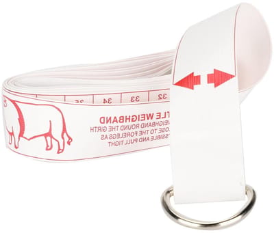 Vee Meetlint - Lichaamsliniaal Landbouw - Gewicht Schatten - Dubbelzijdige Maattabel - 250 cm - Wit